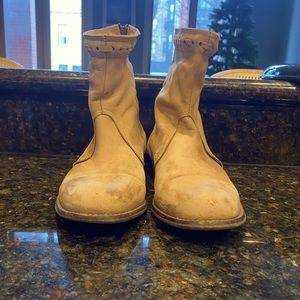 Distressed Leather free people booties